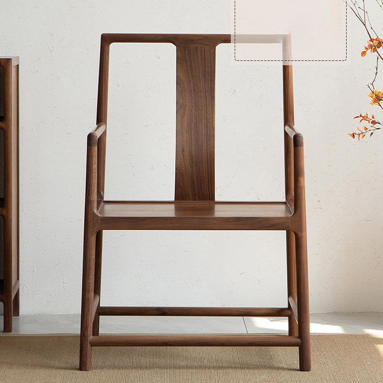 Traditional Style Dining Chair Solid Wood Arm High Back Chair for Home