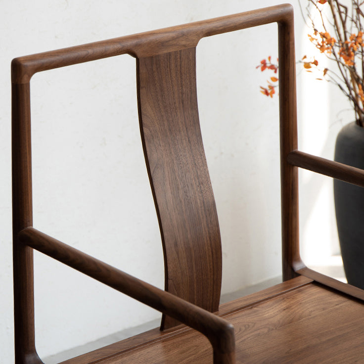 Traditional Style Dining Chair Solid Wood Arm High Back Chair for Home