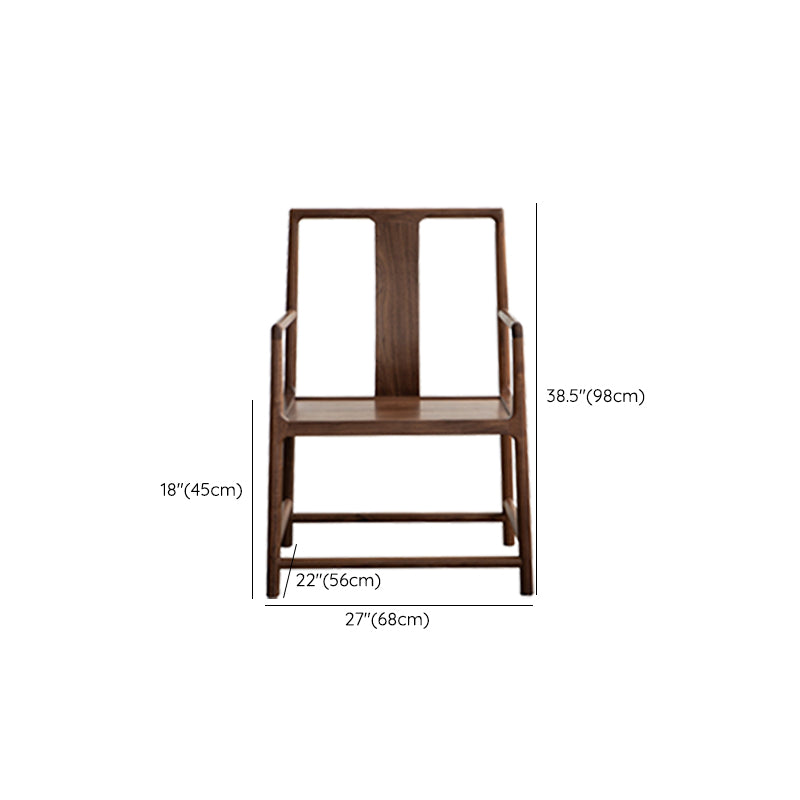 Traditional Style Dining Chair Solid Wood Arm High Back Chair for Home