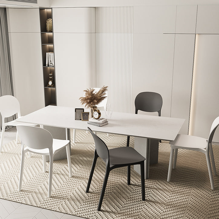 Nordic Stackable Backrest Chair with Acrylic Legs for Dining Room