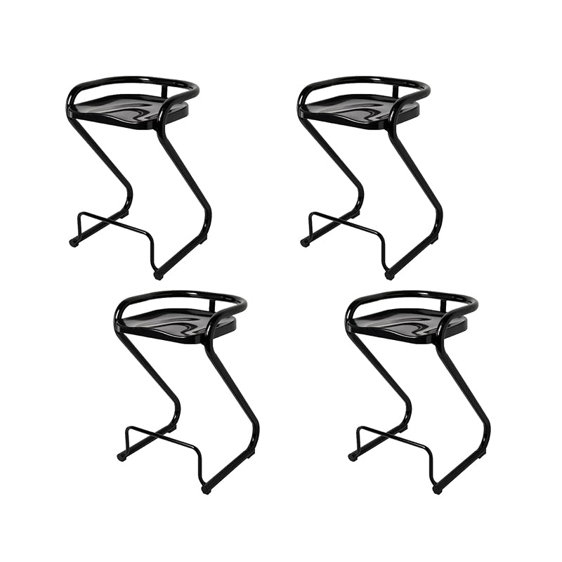Contemporary Low Back 27-inch Armless Bar Stool with Metal Base