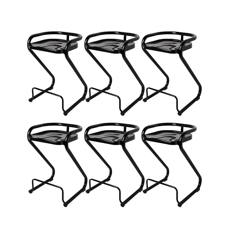 Contemporary Low Back 27-inch Armless Bar Stool with Metal Base