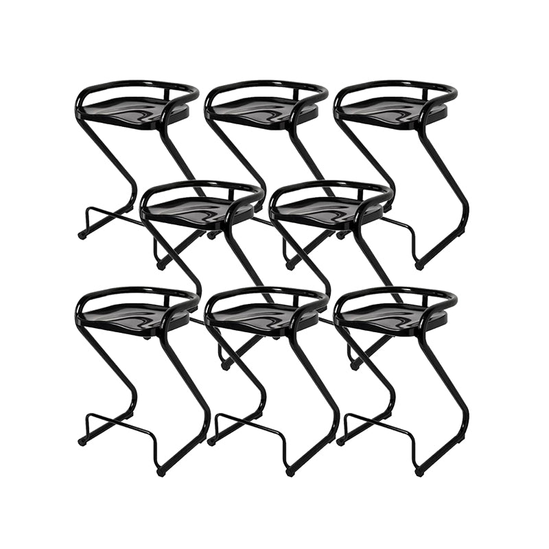Contemporary Low Back 27-inch Armless Bar Stool with Metal Base