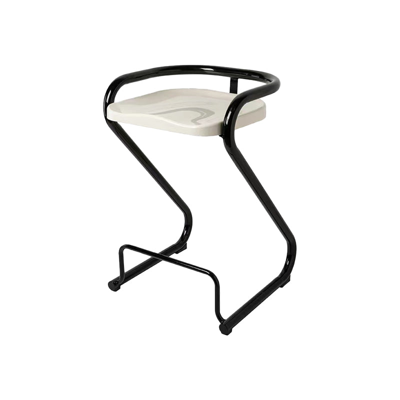Contemporary Low Back 27-inch Armless Bar Stool with Metal Base