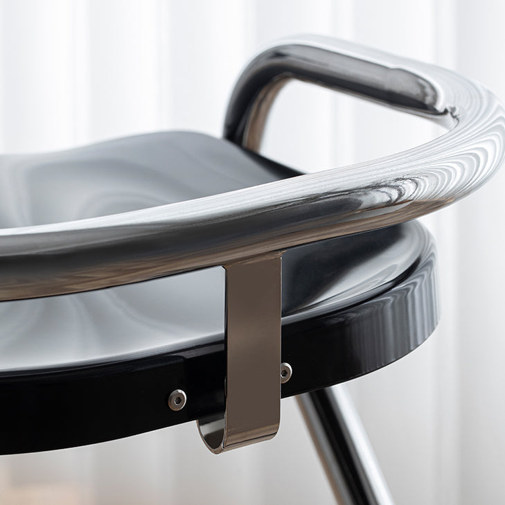 Contemporary Low Back 27-inch Armless Bar Stool with Metal Base