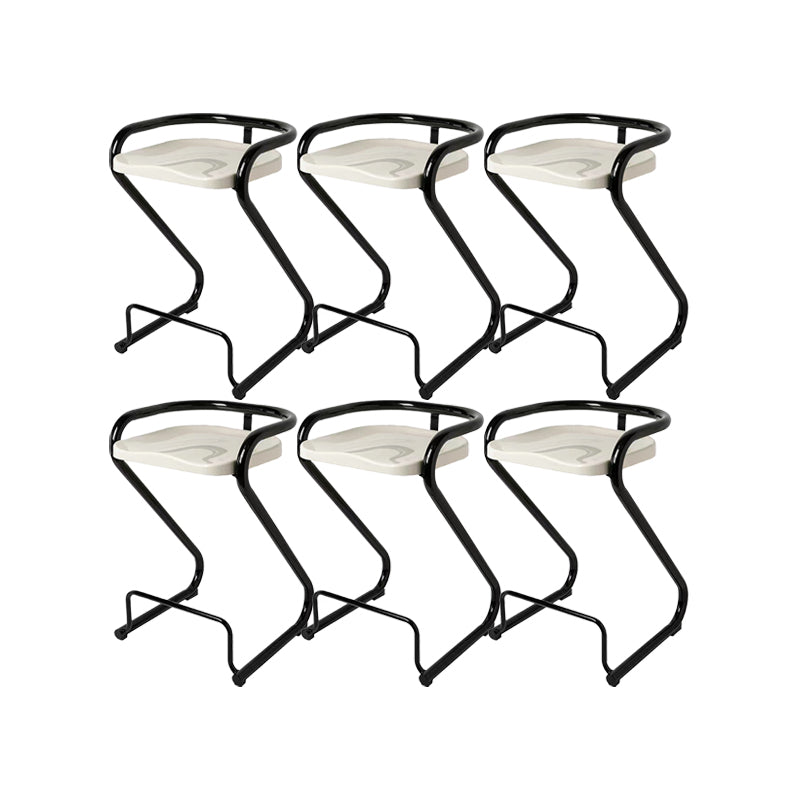 Contemporary Low Back 27-inch Armless Bar Stool with Metal Base