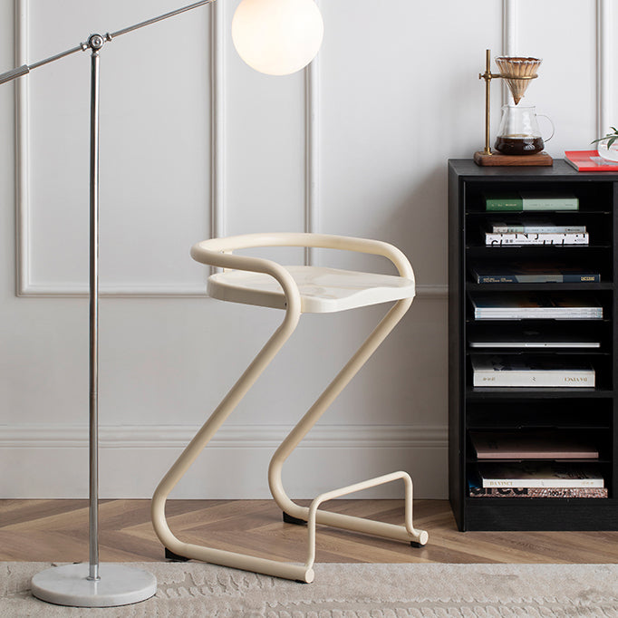 Contemporary Low Back 27-inch Armless Bar Stool with Metal Base