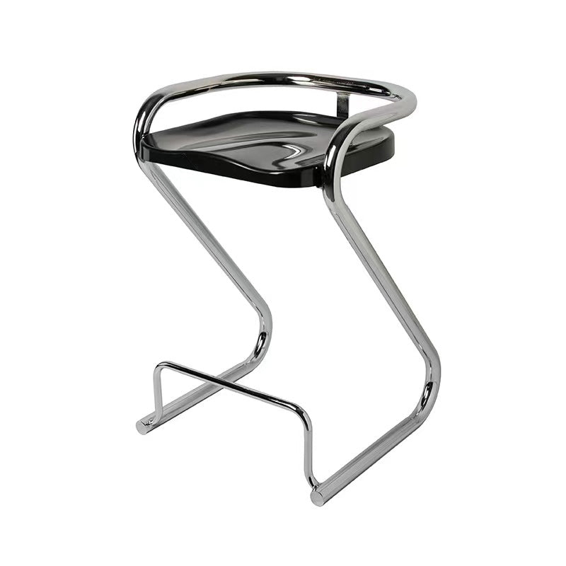 Contemporary Low Back 27-inch Armless Bar Stool with Metal Base