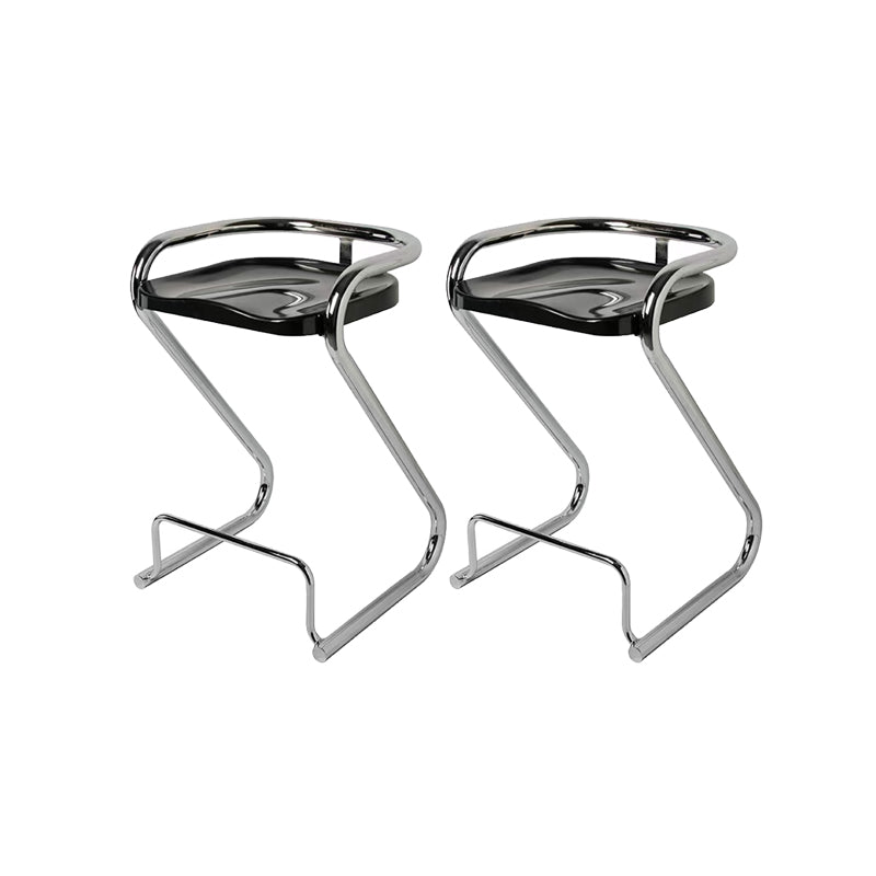 Contemporary Low Back 27-inch Armless Bar Stool with Metal Base