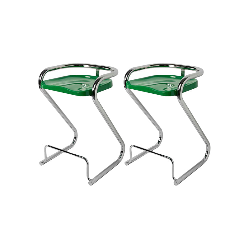 Contemporary Low Back 27-inch Armless Bar Stool with Metal Base