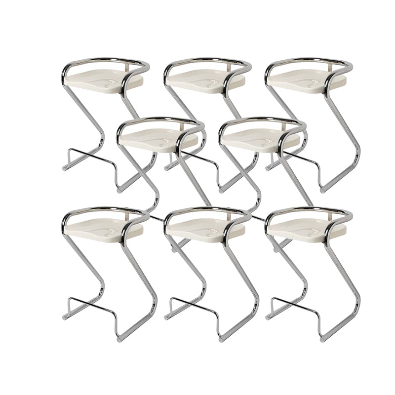 Contemporary Low Back 27-inch Armless Bar Stool with Metal Base