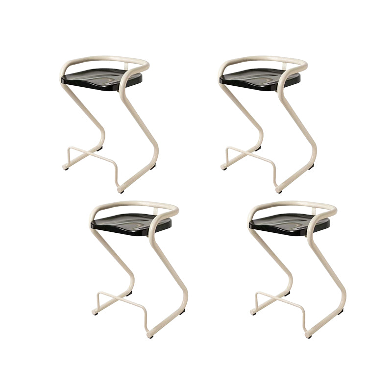Contemporary Low Back 27-inch Armless Bar Stool with Metal Base