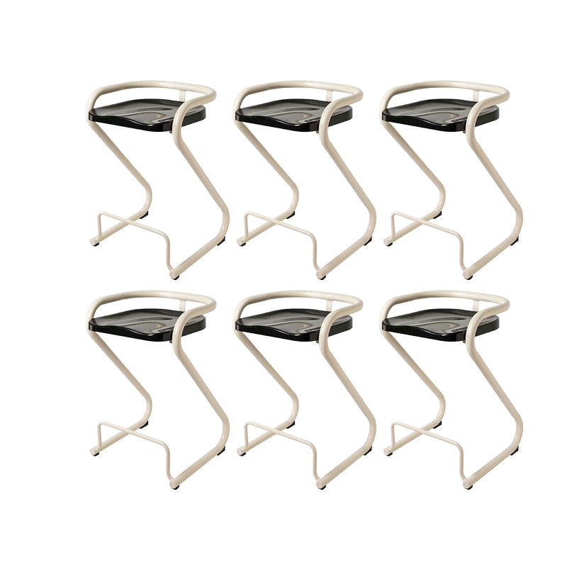 Contemporary Low Back 27-inch Armless Bar Stool with Metal Base
