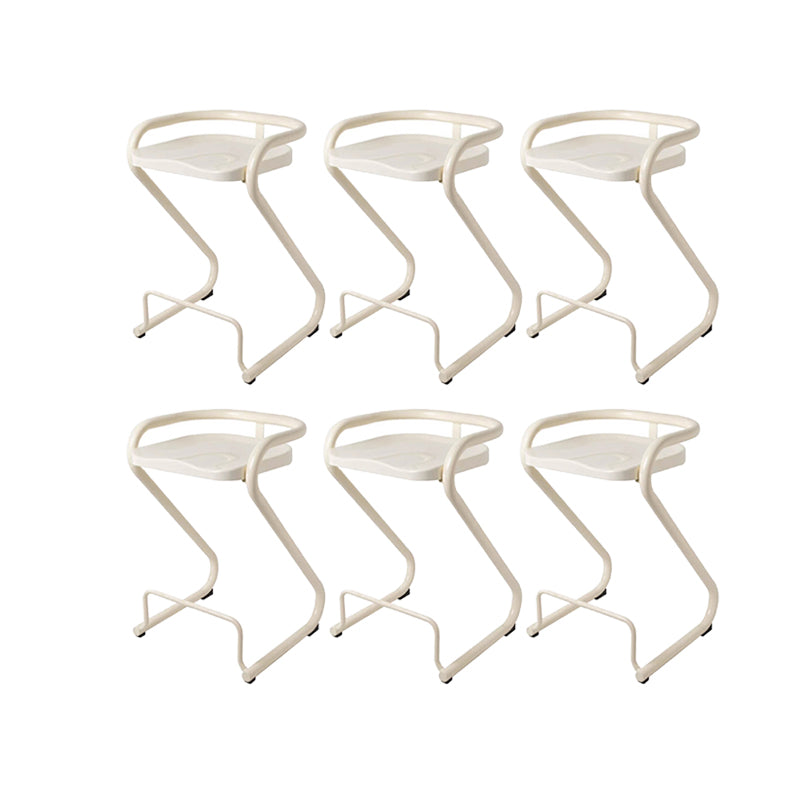 Contemporary Low Back 27-inch Armless Bar Stool with Metal Base
