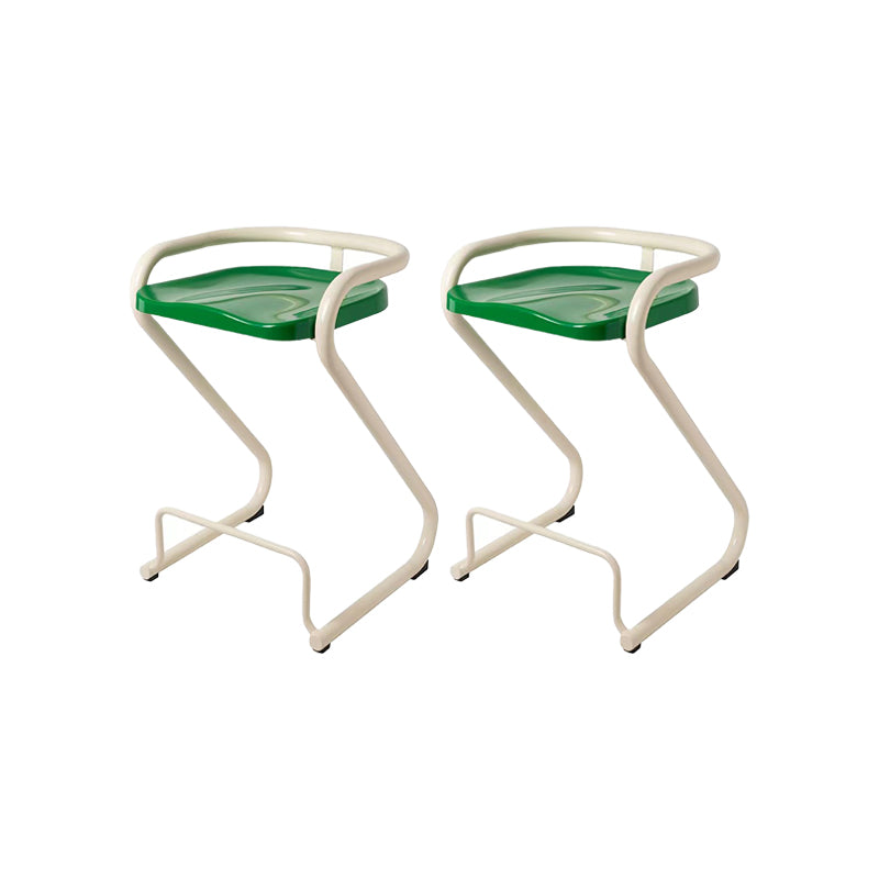 Contemporary Low Back 27-inch Armless Bar Stool with Metal Base