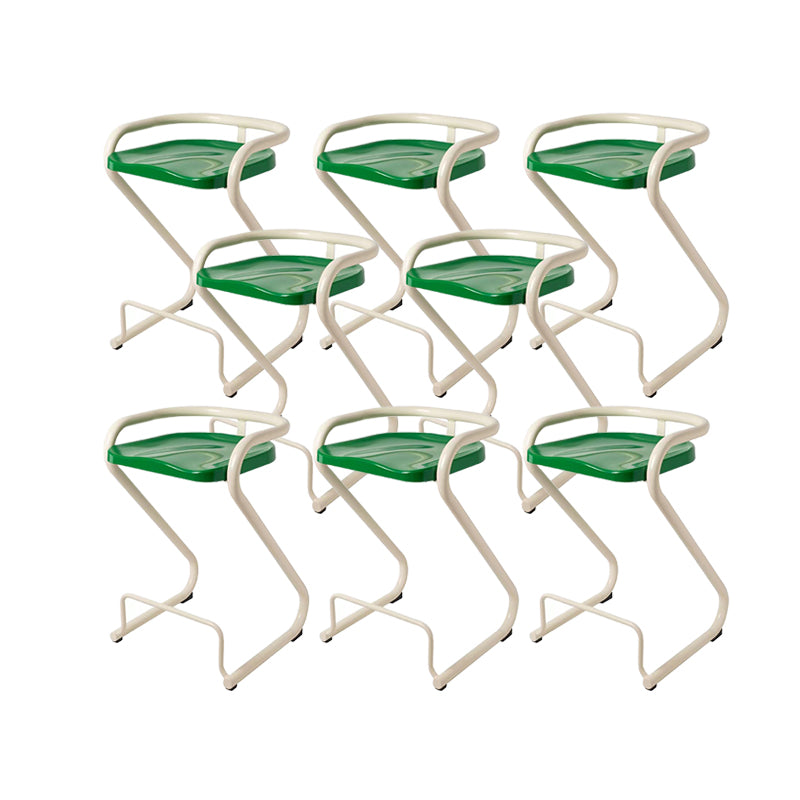 Contemporary Low Back 27-inch Armless Bar Stool with Metal Base