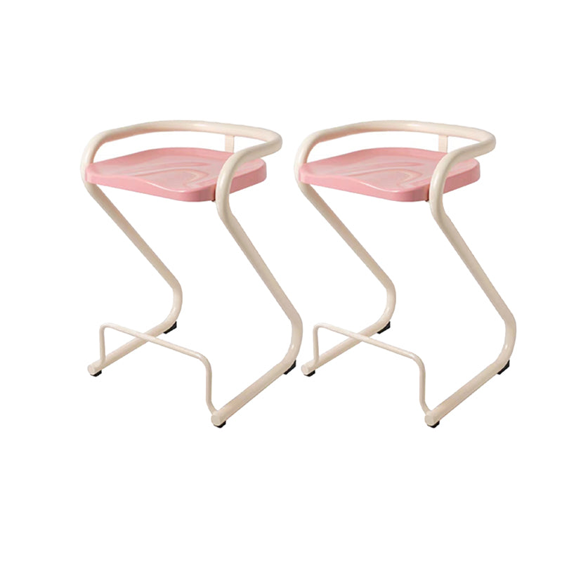 Contemporary Low Back 27-inch Armless Bar Stool with Metal Base