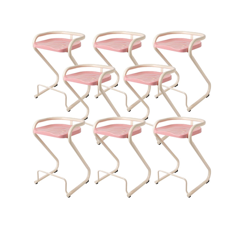 Contemporary Low Back 27-inch Armless Bar Stool with Metal Base