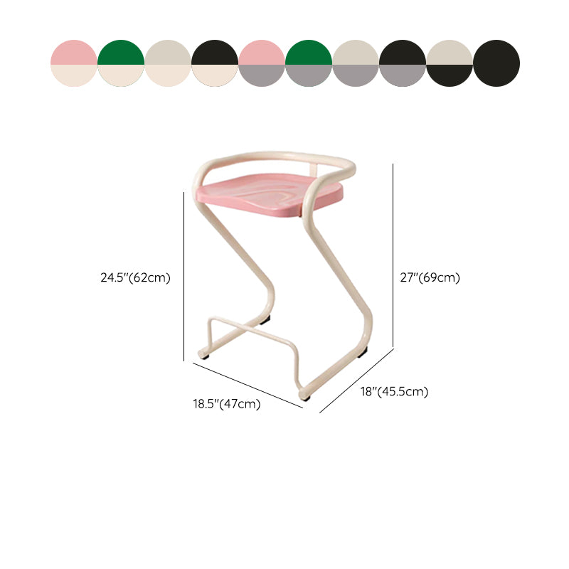 Contemporary Low Back 27-inch Armless Bar Stool with Metal Base