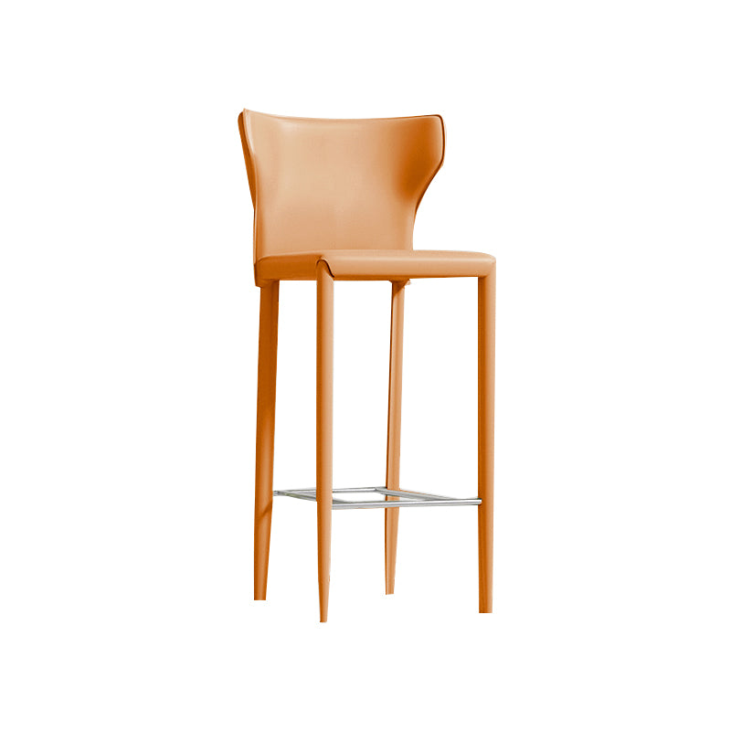 Contemporary Faux Leather 39-inch Bar Stools with Metal Base