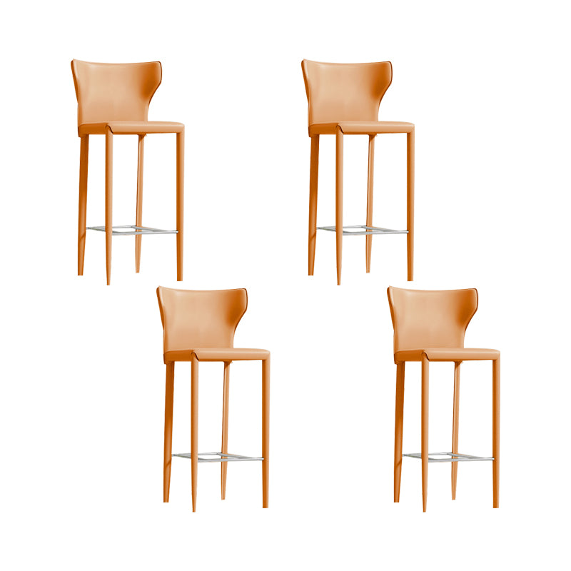 Contemporary Faux Leather 39-inch Bar Stools with Metal Base