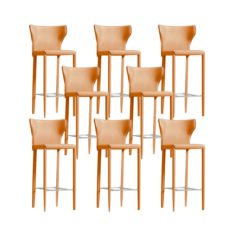 Contemporary Faux Leather 39-inch Bar Stools with Metal Base