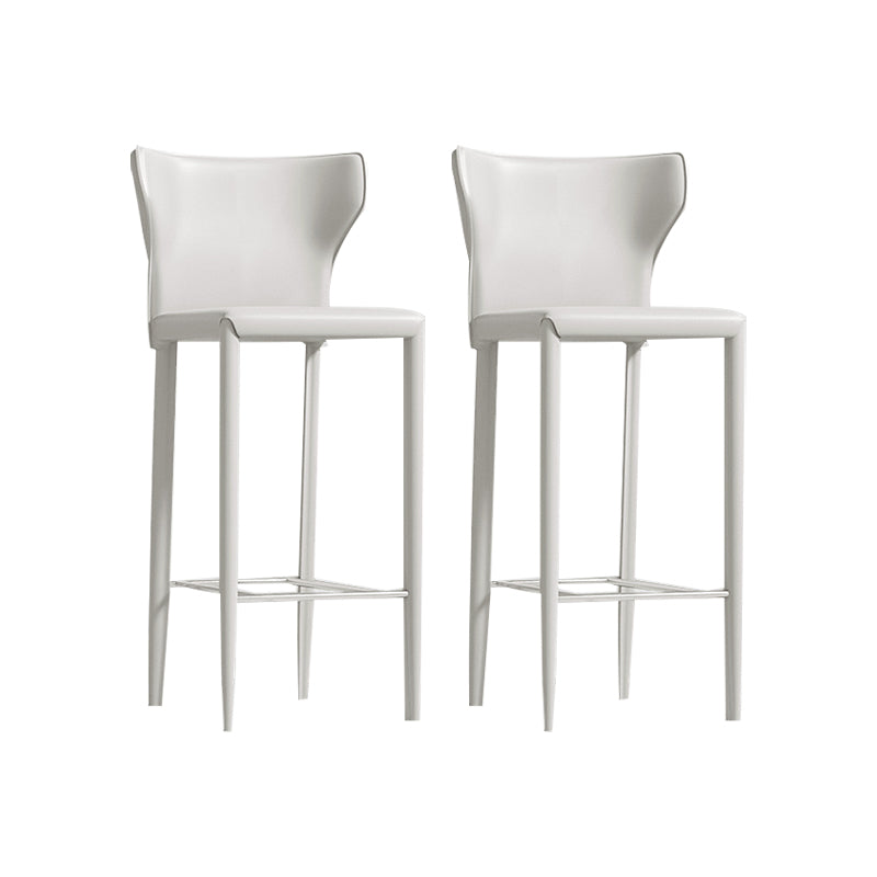 Contemporary Faux Leather 39-inch Bar Stools with Metal Base