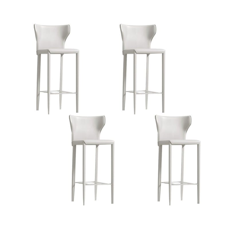 Contemporary Faux Leather 39-inch Bar Stools with Metal Base