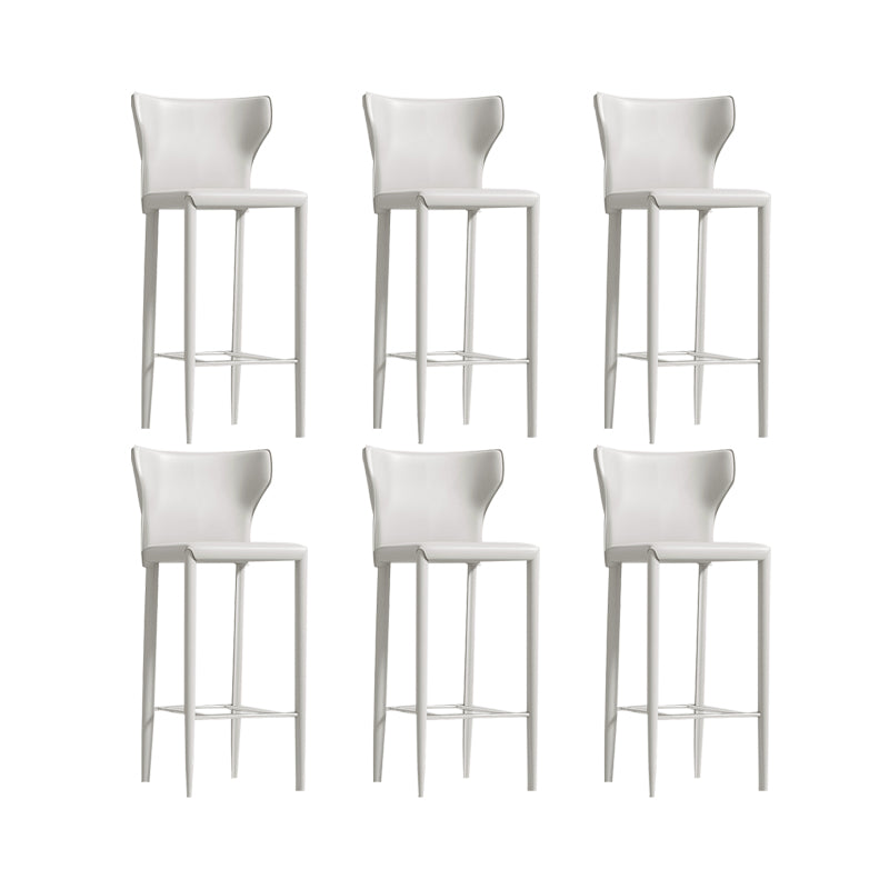 Contemporary Faux Leather 39-inch Bar Stools with Metal Base