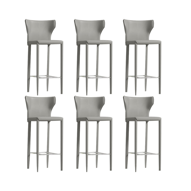 Contemporary Faux Leather 39-inch Bar Stools with Metal Base