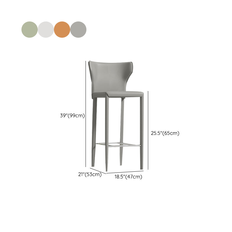 Contemporary Faux Leather 39-inch Bar Stools with Metal Base