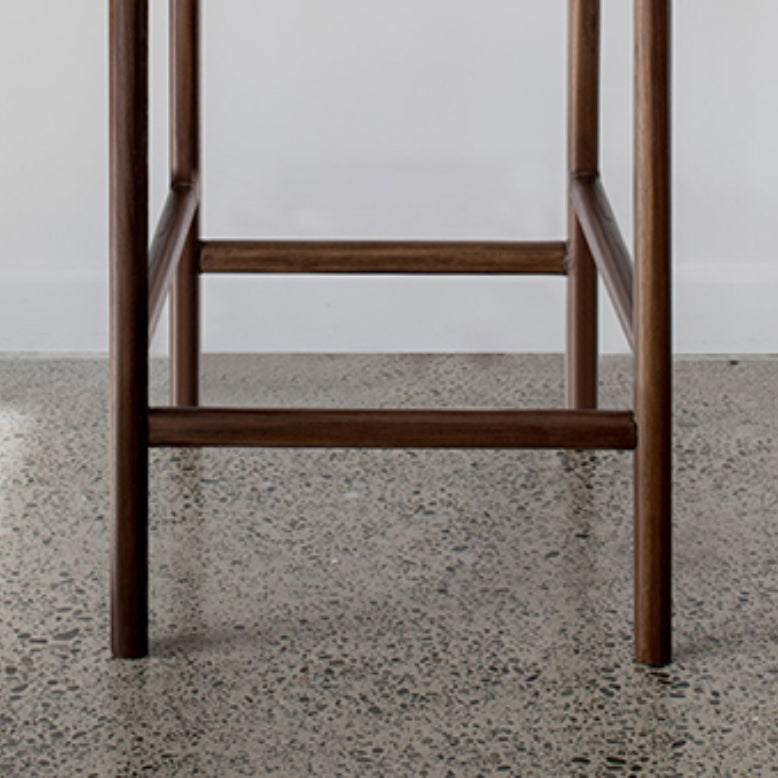 Contemporary Faux Leather 37.4-inch Bar Stool with Solid Wood Base