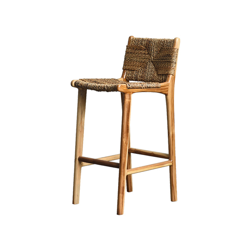 Solid Wood Counter Bar Stool Armless Counter Height Stools with Footrest