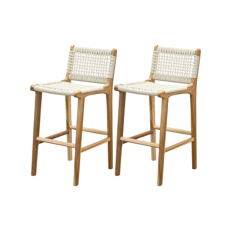 Solid Wood Counter Bar Stool Armless Counter Height Stools with Footrest