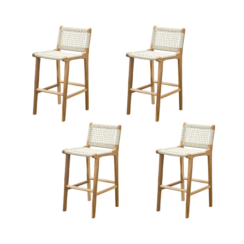 Solid Wood Counter Bar Stool Armless Counter Height Stools with Footrest
