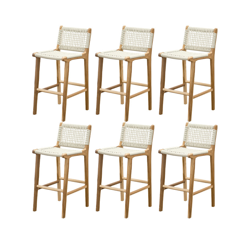 Solid Wood Counter Bar Stool Armless Counter Height Stools with Footrest