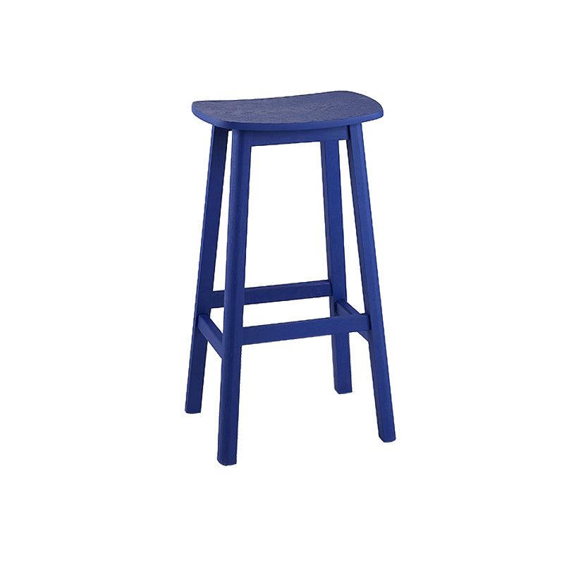 Industrial Style Bar-height Ash Solid Wood Backless Bar Stool
