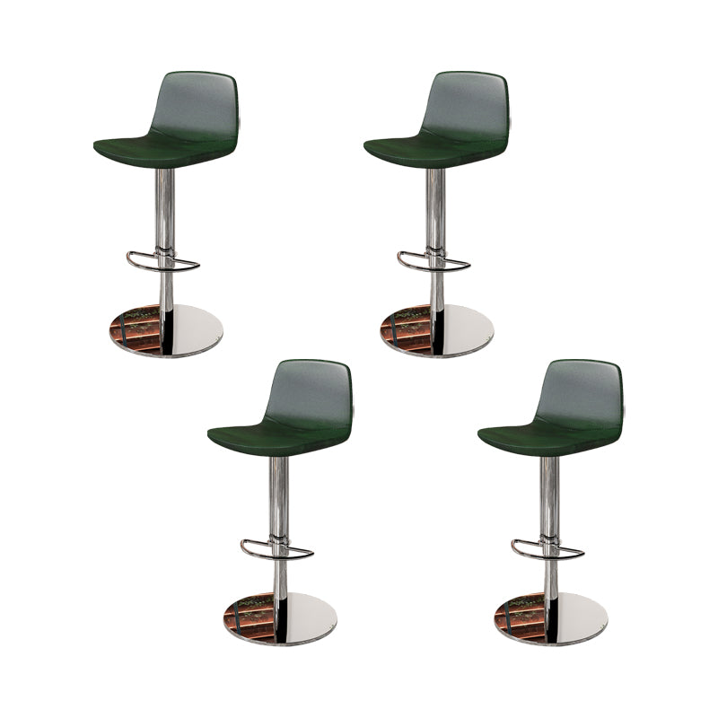 Low Back Adjustable Height Swivel Armless Bar Stool with Footrest