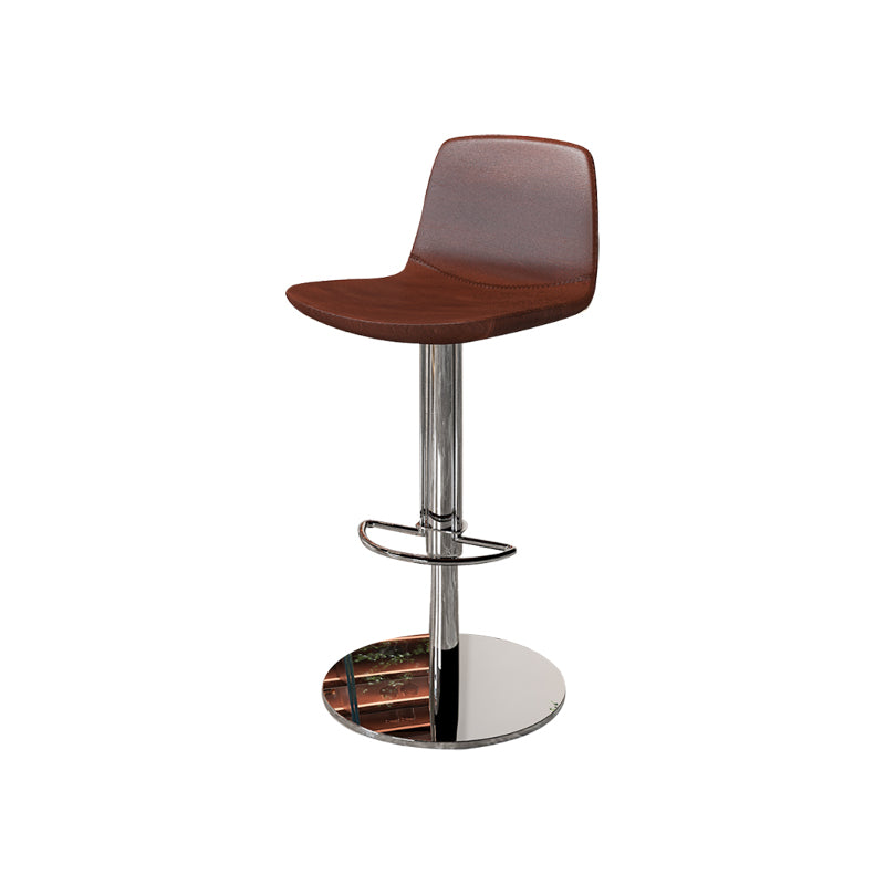 Low Back Adjustable Height Swivel Armless Bar Stool with Footrest