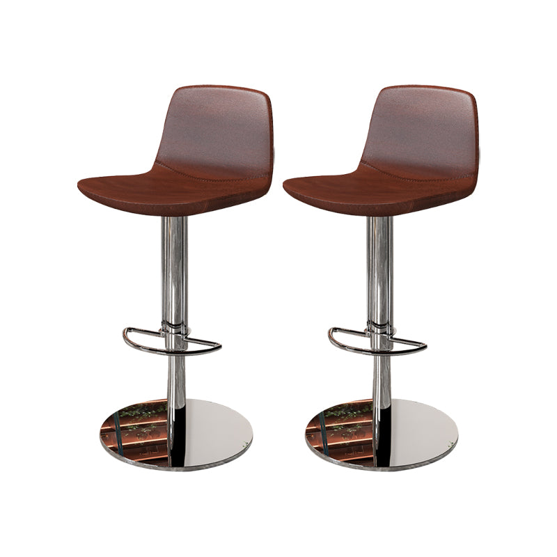 Low Back Adjustable Height Swivel Armless Bar Stool with Footrest