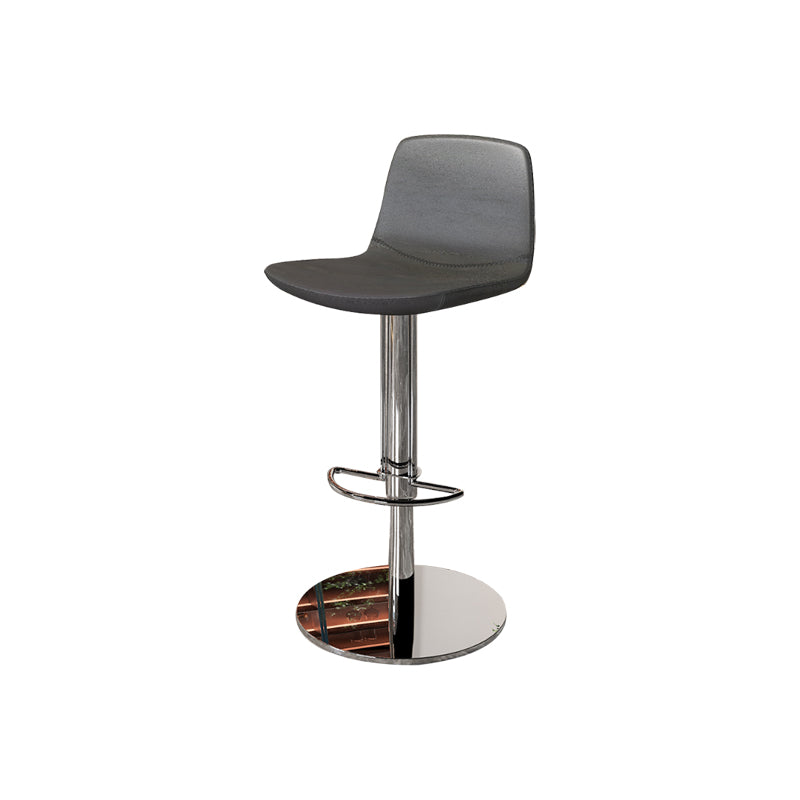 Low Back Adjustable Height Swivel Armless Bar Stool with Footrest