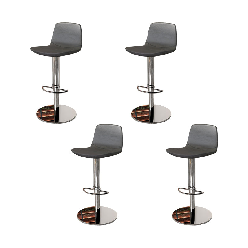 Low Back Adjustable Height Swivel Armless Bar Stool with Footrest