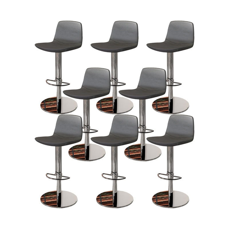 Contemporary Adjustable Height Swivel Armless Bar Stool with Footrest