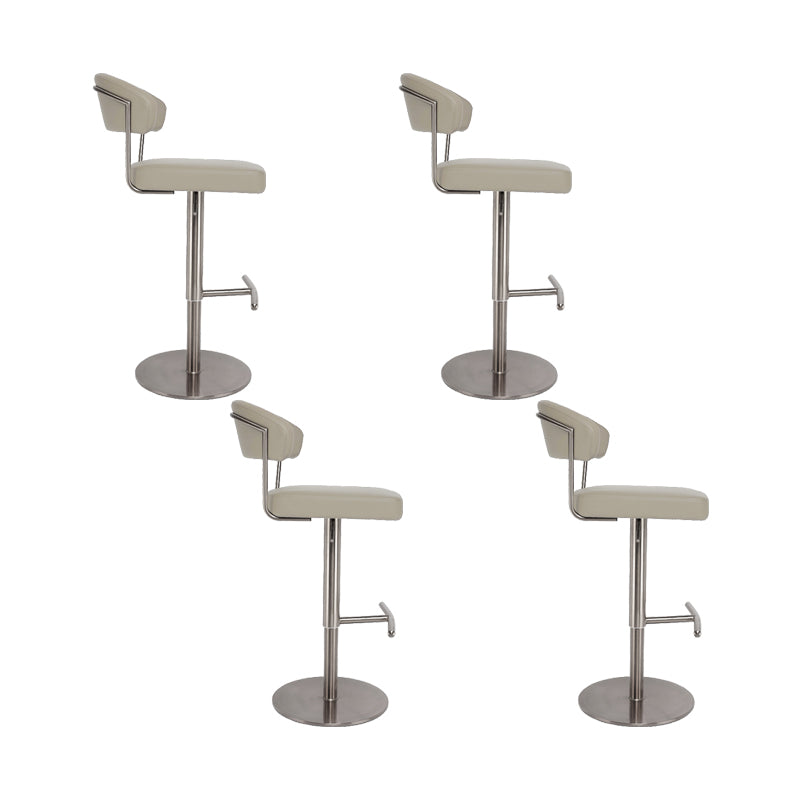 Upholstered Adjustable Height Swivel Armless Bar Stool with Footrest