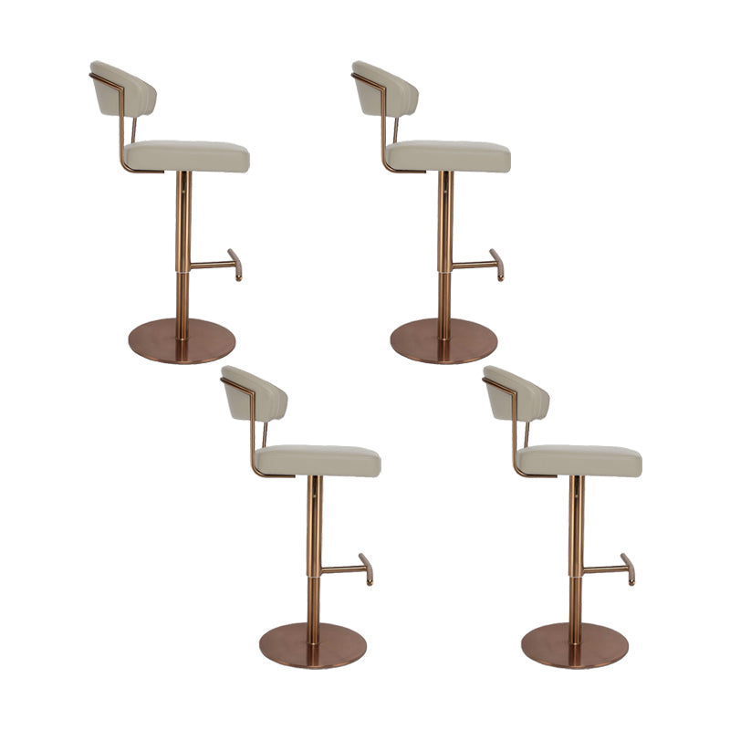 Upholstered Adjustable Height Swivel Armless Bar Stool with Footrest