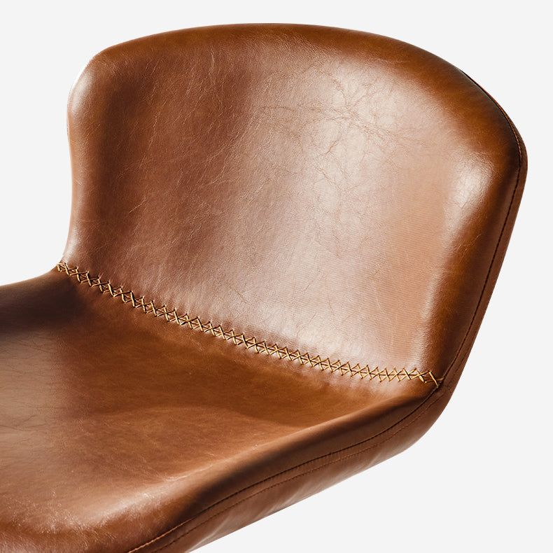 Faux Leather Adjustable Height Swivel Armless Bar Stool with Footrest