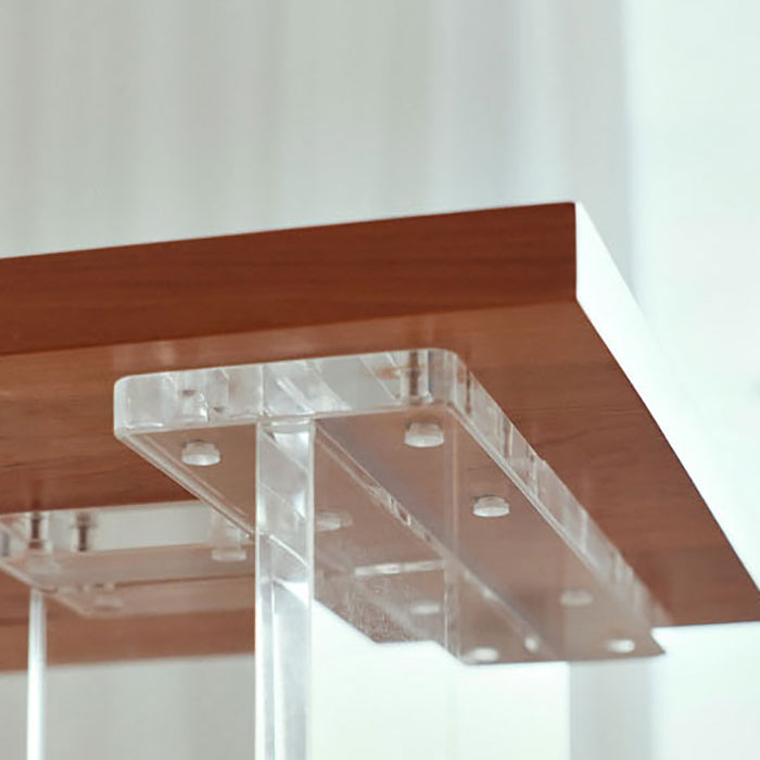 Wood and Acrylic Base Counter-height Pub Table Rectangle Pub Table