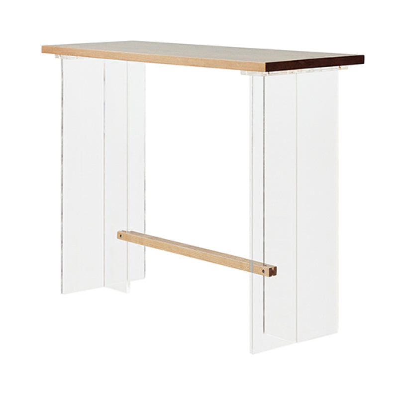 Wood and Acrylic Base Counter-height Pub Table Rectangle Pub Table