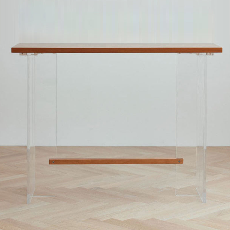 Wood and Acrylic Base Counter-height Pub Table Rectangle Pub Table