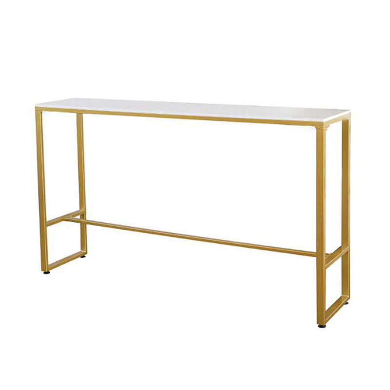 Glam Indoor Bar Dining Table Rectangle Bar Stool Table with Iron Base